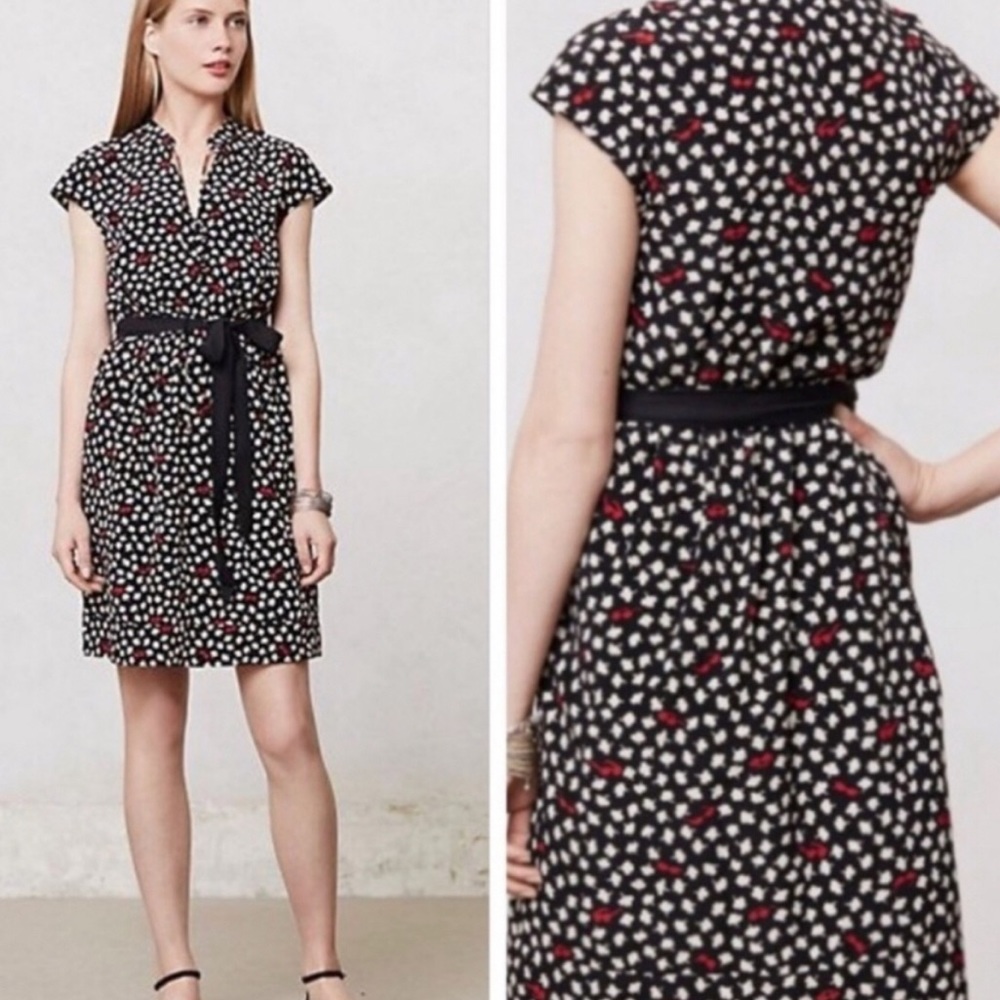 Anthro Maeve sunglass print cap sleeve dress